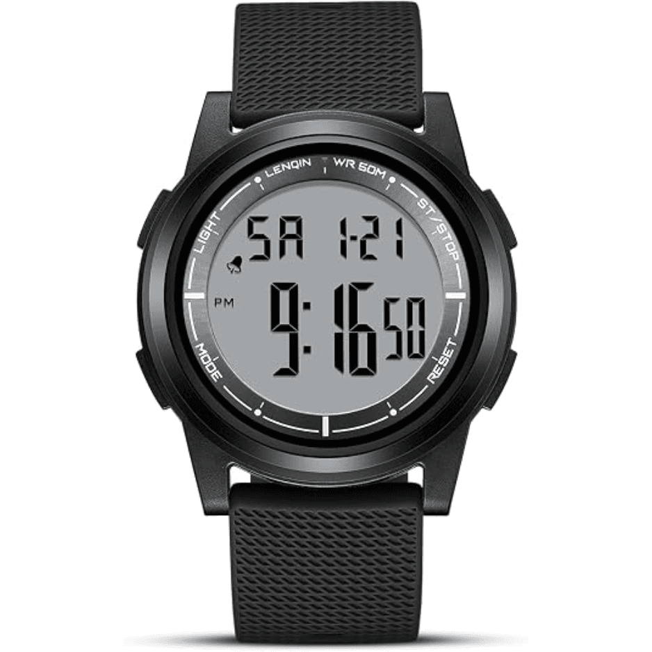 Men's Ultra-Thin Digital Sports Watch, Waterproof Everyday Watch