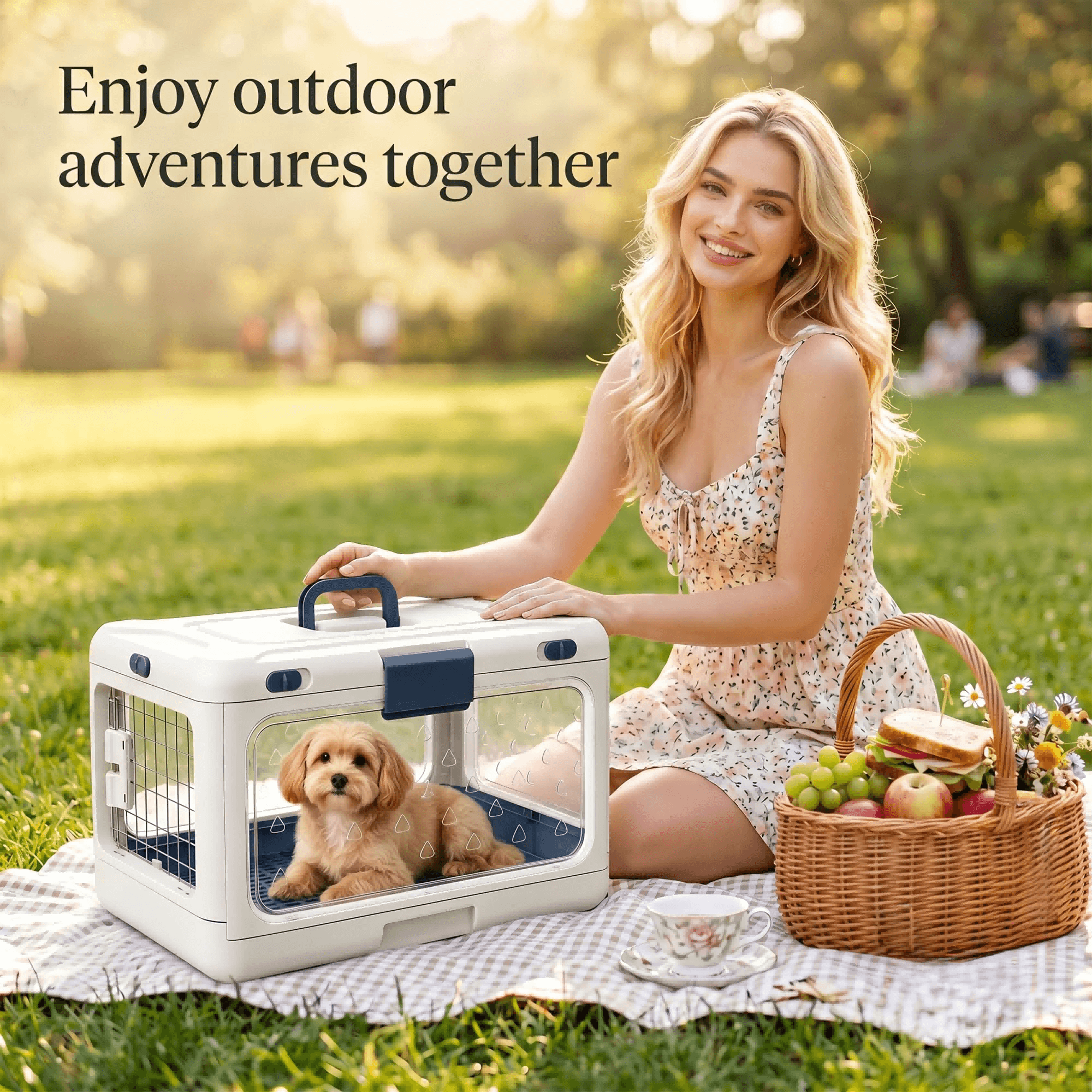 Foldable Hard Cat Carrier, Transparent Pet Crate For Cats & Small Dogs, Collapsible Travel Kennel With Ventilation & Urine Pad Mesh Grid, Portable Travel Cage, Essential For Pet Travel