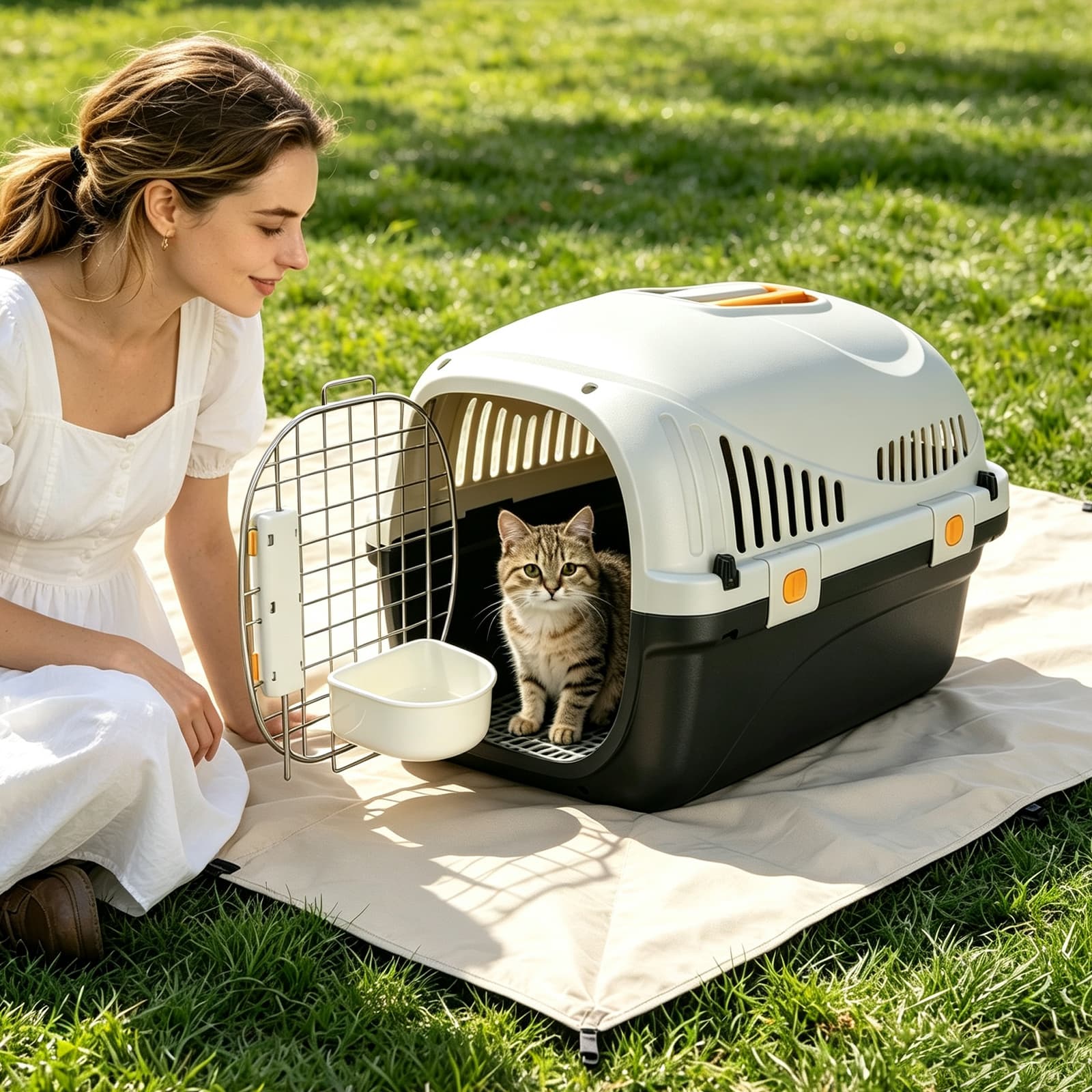 Plastic Cat Carrier Top Load For Small Dogs And Cats 49 X 32 X 32 Cm