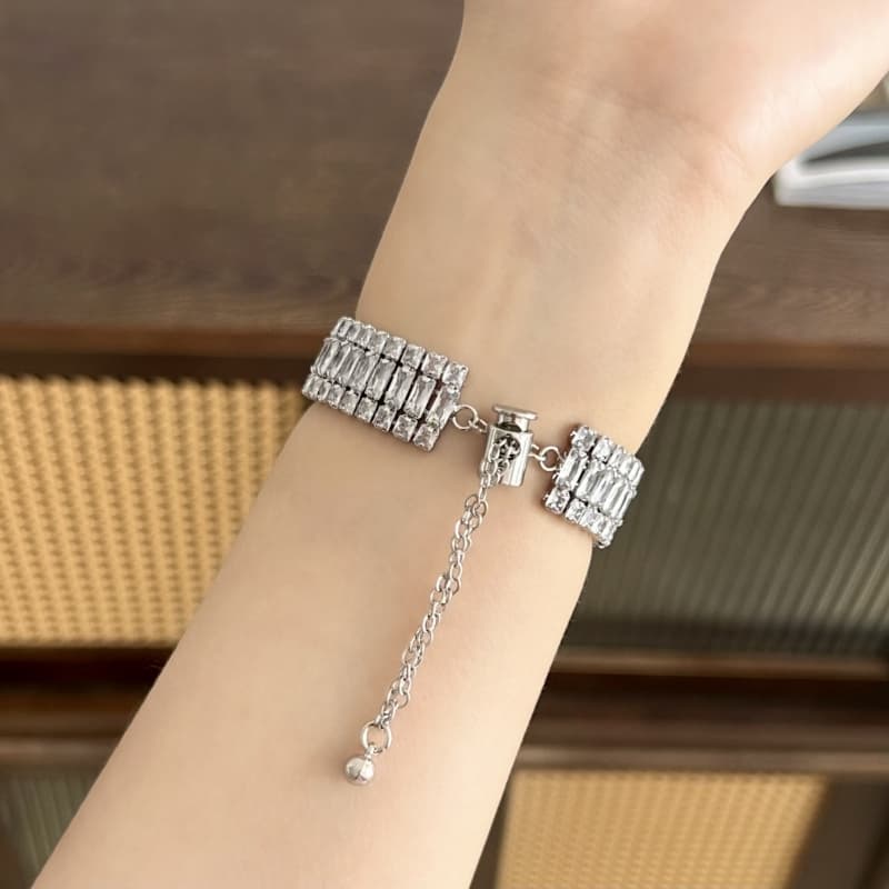 Pure Copper Zirconia Bracelet Band For IWatch Series 12 11 10 9 8 Elegant Luxury Wrist Strap