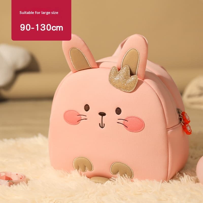 Backpack Class- Girls, Boys, Animal Backpack, Children's Travel Backpack, Night Reflective Safety, Medium Class -Widened Shoulder Strap, No Slip Shoulder- Pink Rabbit Large
