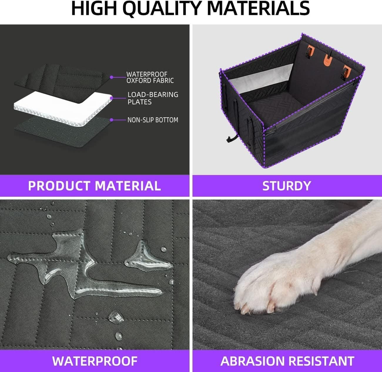 Hard Bottom Dog Cat Car Seat For Large&Medium Pet Booster Back Seat Extender