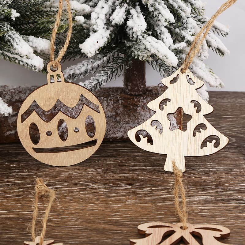 Christmas Party Decorative Creative Hollow Pumpkin Pendant Wooden Craftwork