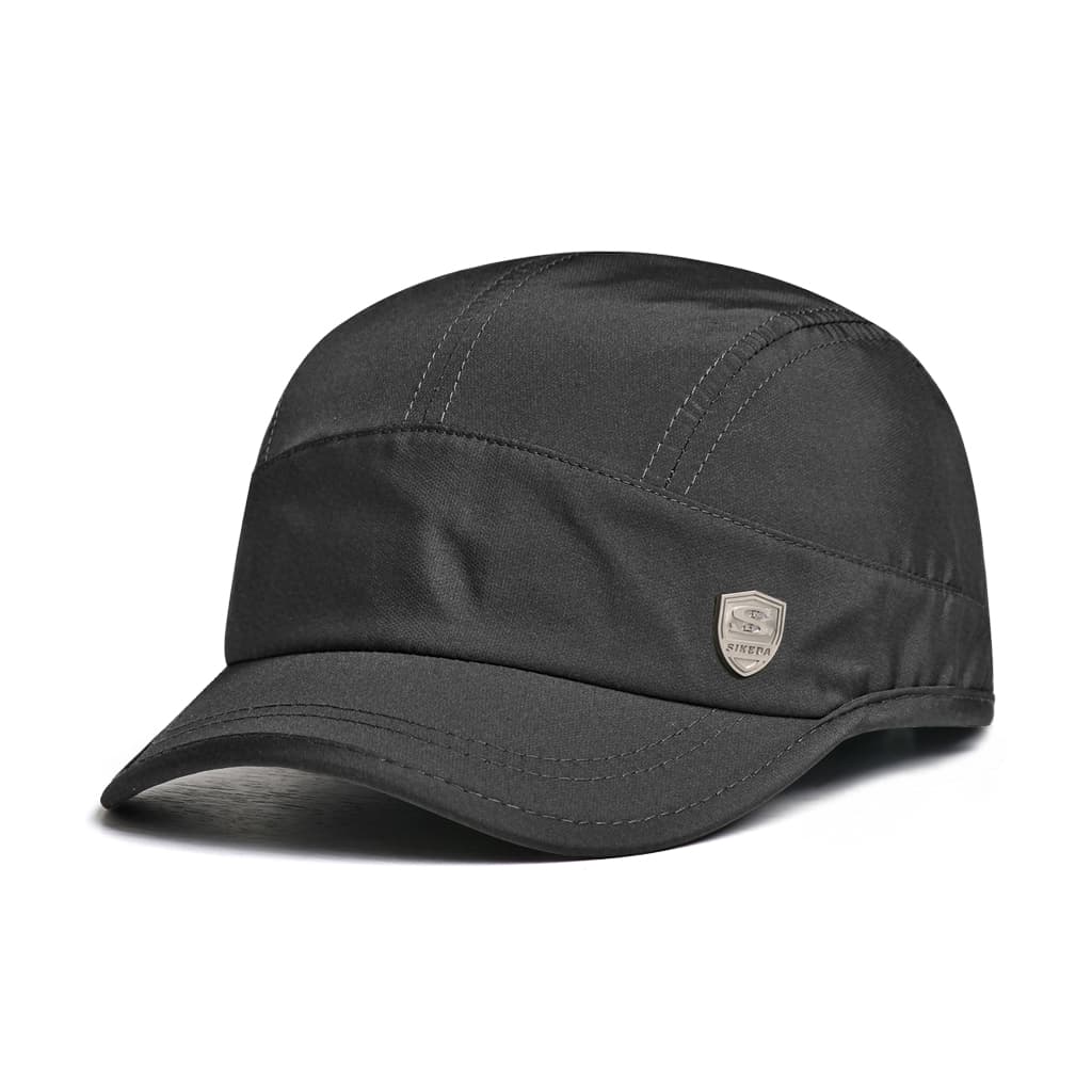 Lightweight, Breathable, Quick-drying Baseball Cap With Metal Emblem, Short Brim, Dome-shaped, Outdoor Casual Beanie Hat