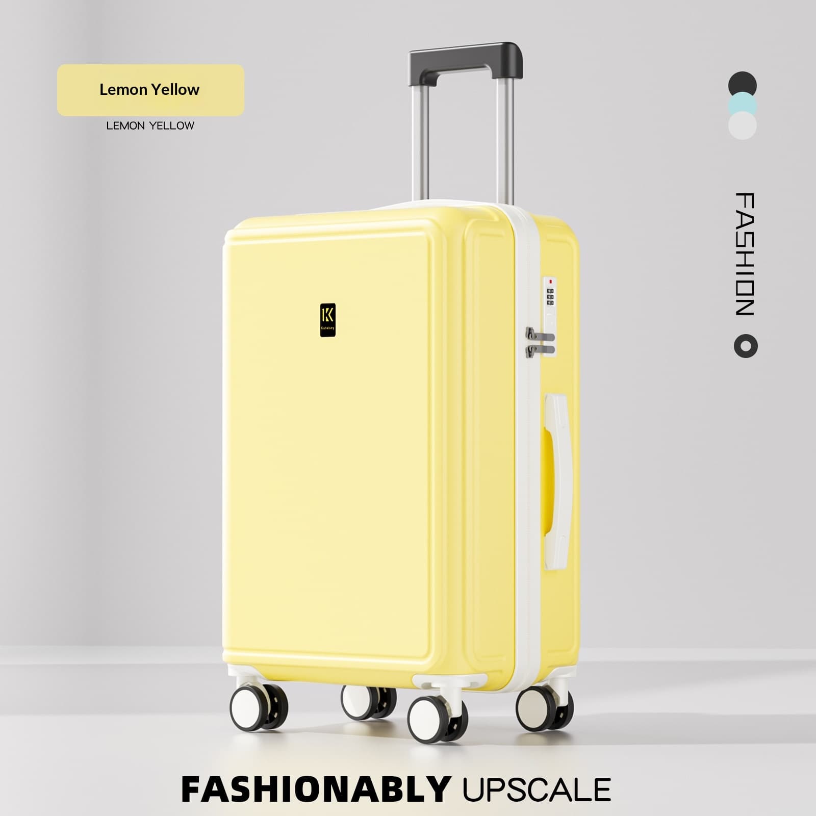 2026 New Luggage Trolley Case Student 20 Inch Lightweight Boarding Large Capacity Password Travel Leather Box Male - DY5209 Lemon Yellow