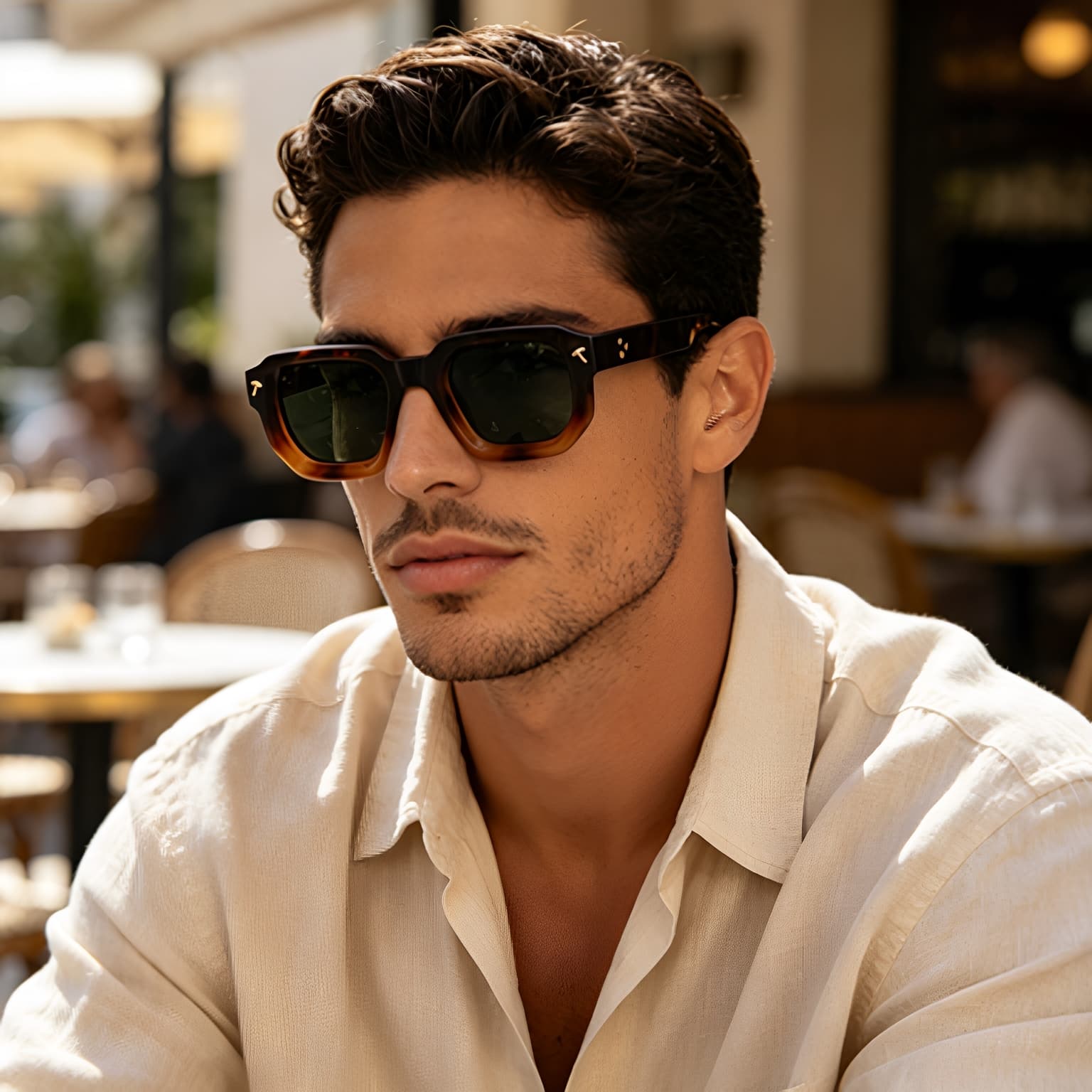 New European And American Fashion Box Sunglasses Men's Personality Simple Sunglasses Men's Black Frame Glasses Cross-border Sunglasses