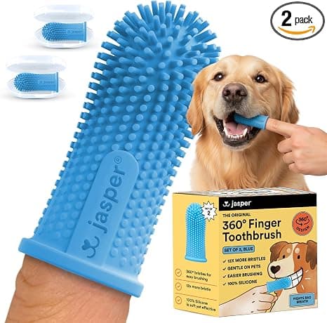 2-Pack Finger Toothbrushes For Dogs And Cats, Blue