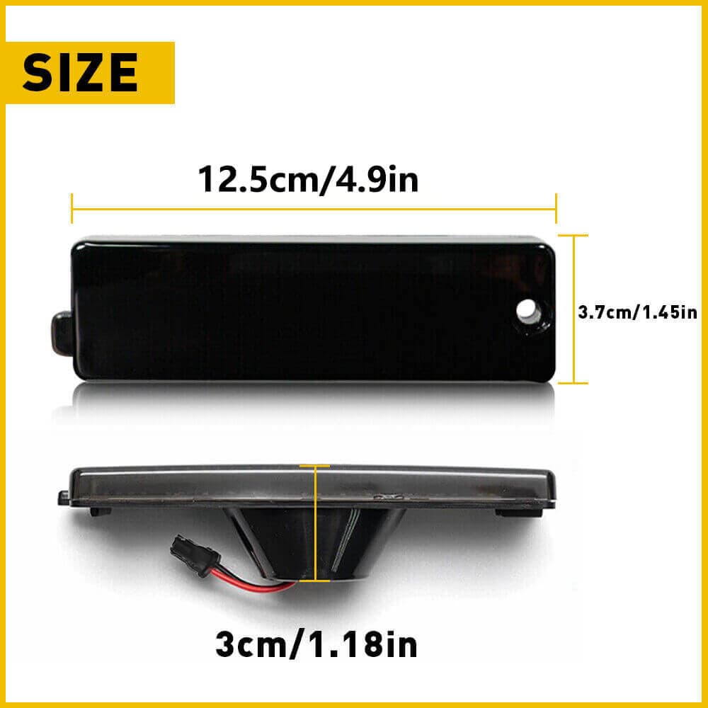 2x Smoked Lens Red LED Rear Bumper Side Marker Lights For 1993-2002 Chevy Camaro