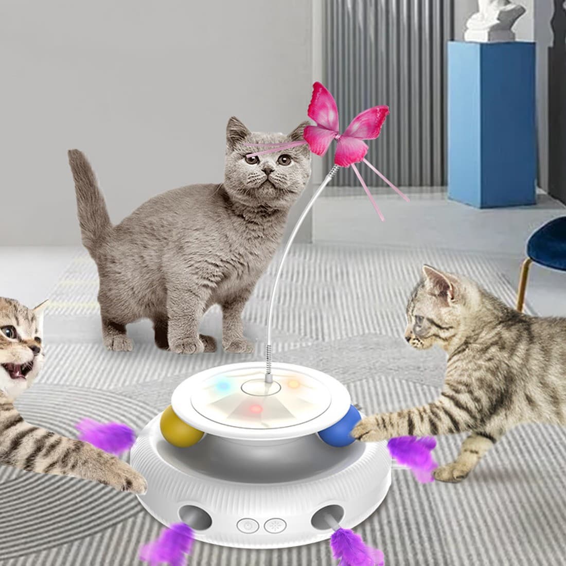 Multifunctional Electric Cat Toy Interactive Cat Toy Indoor Playing Rechargeable