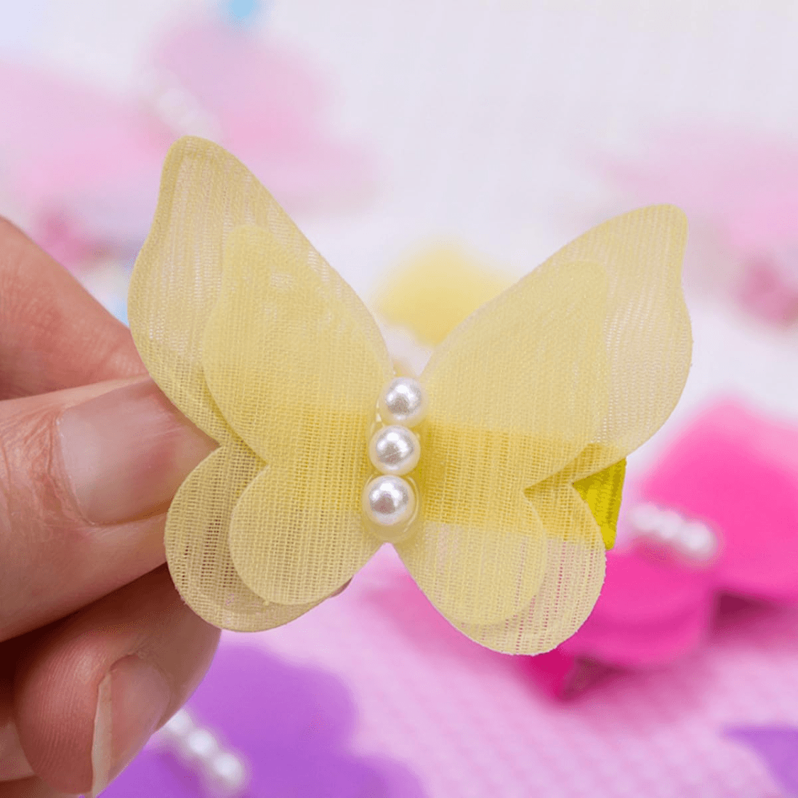 10pcs Pet Hair Accessories, Butterfly Pearl Hair Clips For Girls Cats And Dogs
