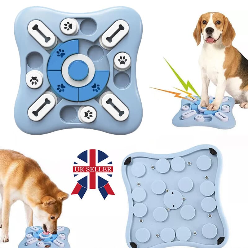 Dog Toy Interactive Puzzle IQ Treat Food Puzzle Game Dog Mental Stimulation Blue