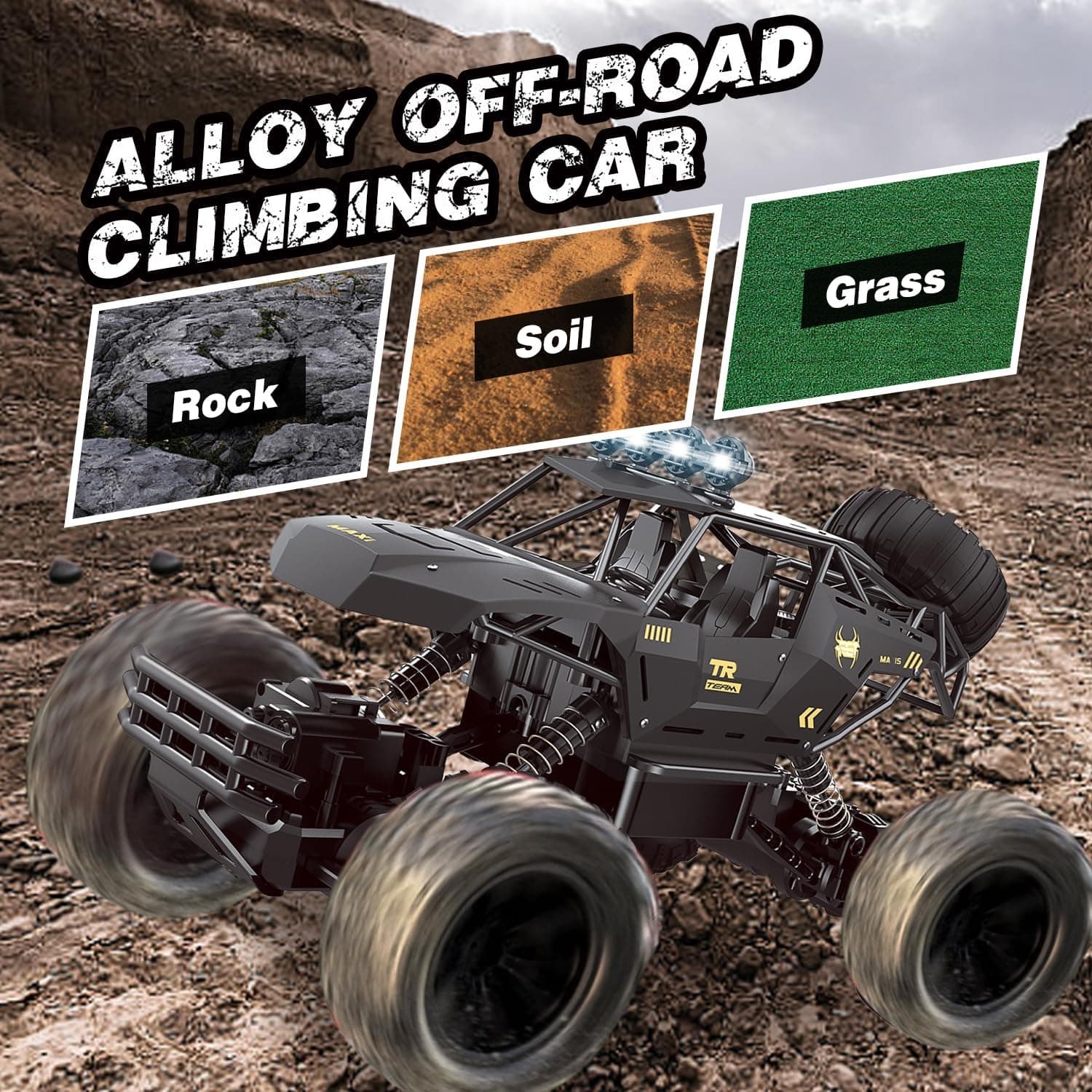 TEMU Can't Sale. UK Rc Car Rock Crawler Rechargeable Off Road Truck 4WD , Metal Shell LED Headlights Remote Control Off Road Car Truck,Logistics Is Randomly Sent By Evri ,Royal Mail,