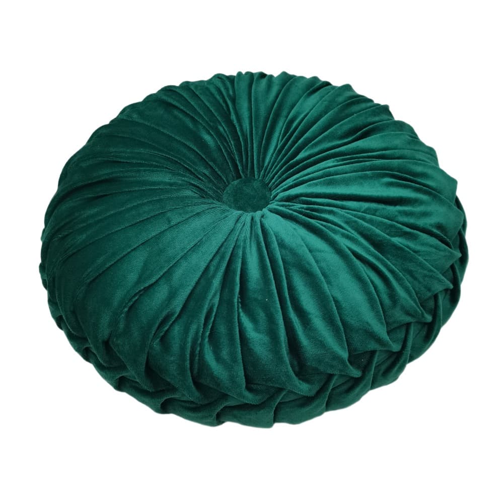 Round Wheel Pleated Throw Pillow Solid Color Hand Gathered Circular Cushion, Decorative Floor Pillow For Sofa Bedroom Home Decor, Multiple Colors Available
