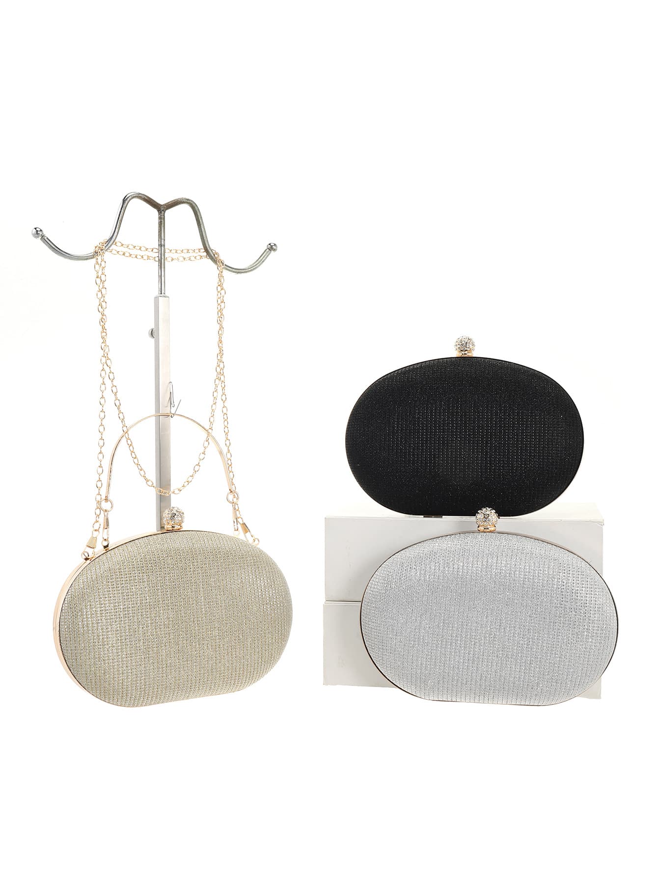 Women's Chic Egg-Shaped Clutch Minimalist Light Luxury Evening Bag, Elegant Handheld Purse For Party & Wedding