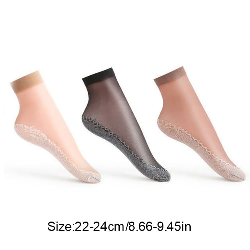 10pairs Thin Silky Sheer Ladies Summer Cotton Silk Socks Women High Ankle Ultra