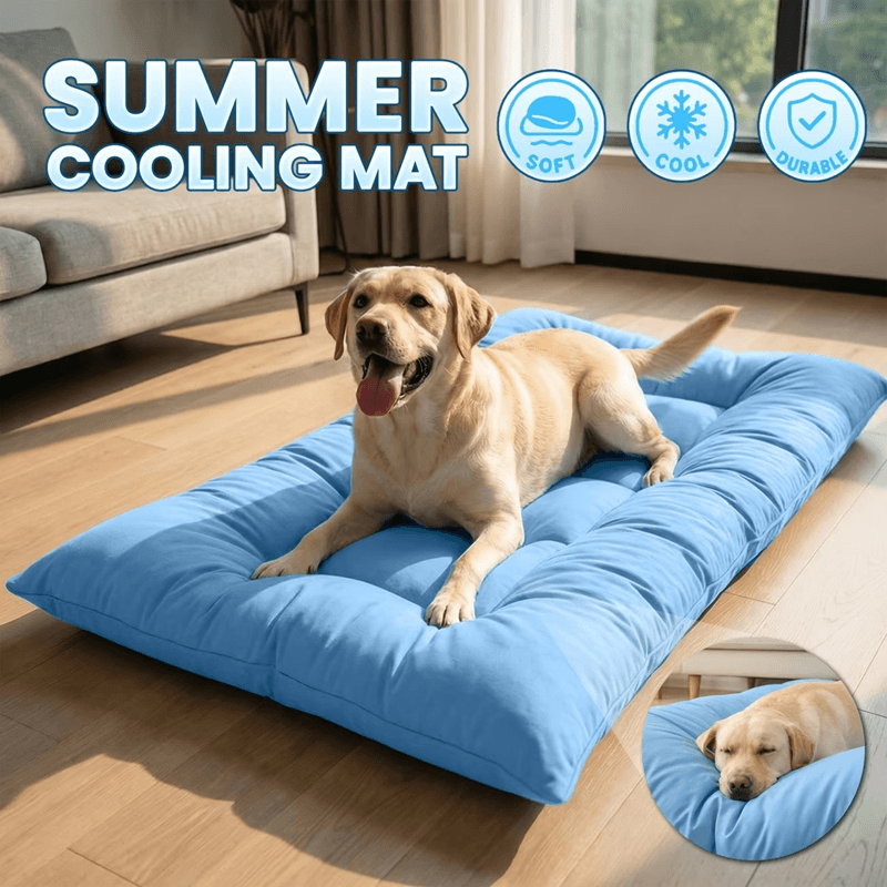 Extra-Large Summer Cooling Mat Dog Sofa Bed,Ultra-Soft, 8 Compartments, Extra-Large Plush Dog Sofa Bed,Super Soft, Thick Polyester Pet Mat With A Non-Slip Bottom