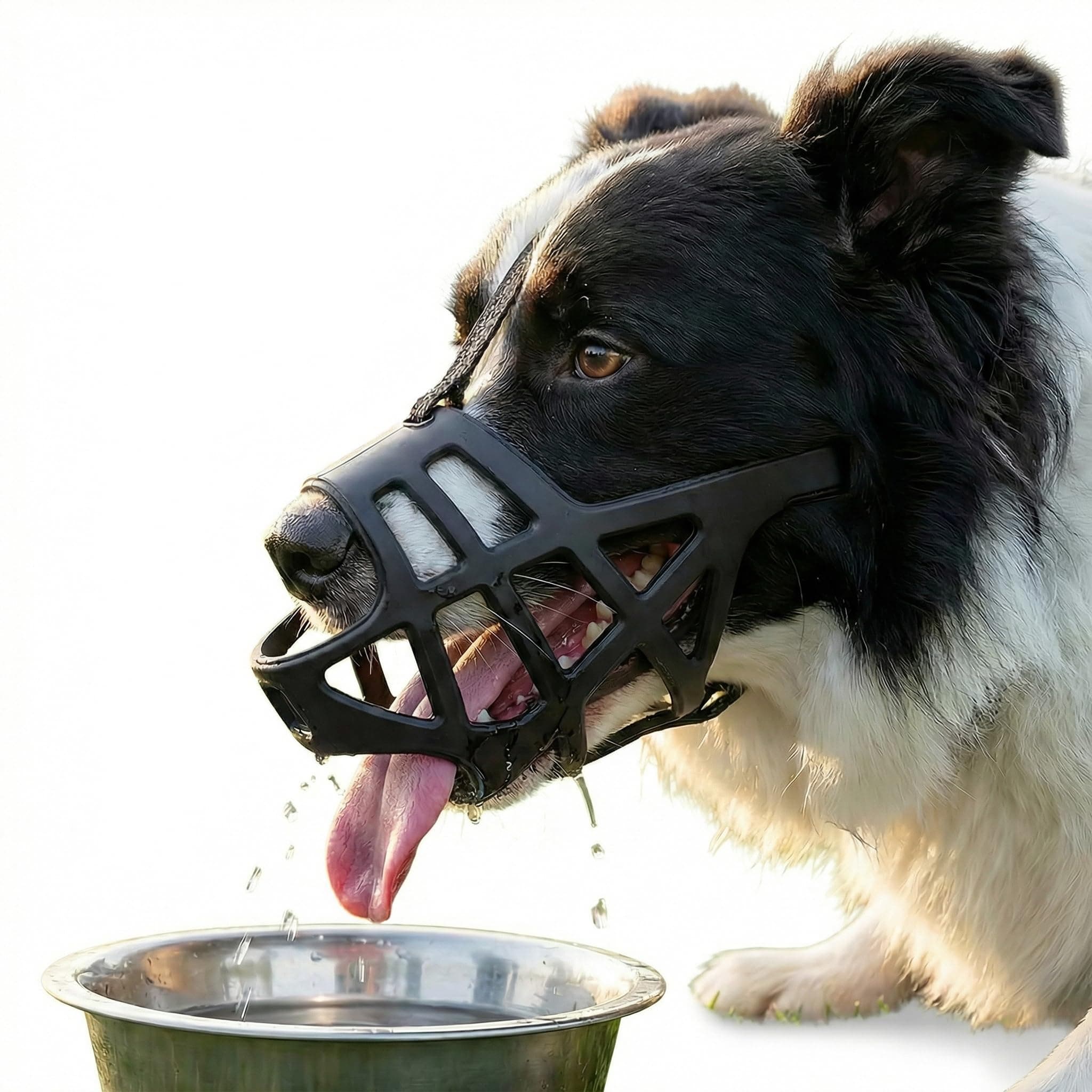 Breathable Basket Dog Muzzle For Large Breeds  Adjustable Mask With Reflective Straps  Allows Drinking & Treat Feeding  Perfect For German Shepherd, Husky, Labrador