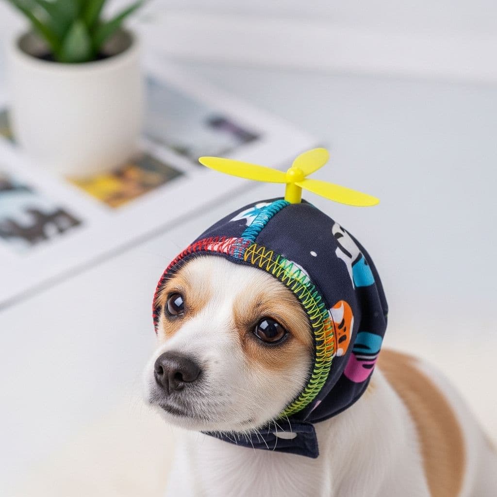 Pet Headset Rotating Bamboo Dragonfly Hat Four Seasons Edition Dog Decorative Earmuffs Suitable For Small And Medium Sized Dogs