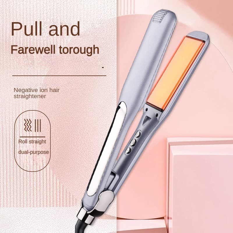 Ceramic Hair Straightener With Smart LCD Display,30s Fast Heat Up, 450F Adjustable Temperature, Ionic Frizz Control