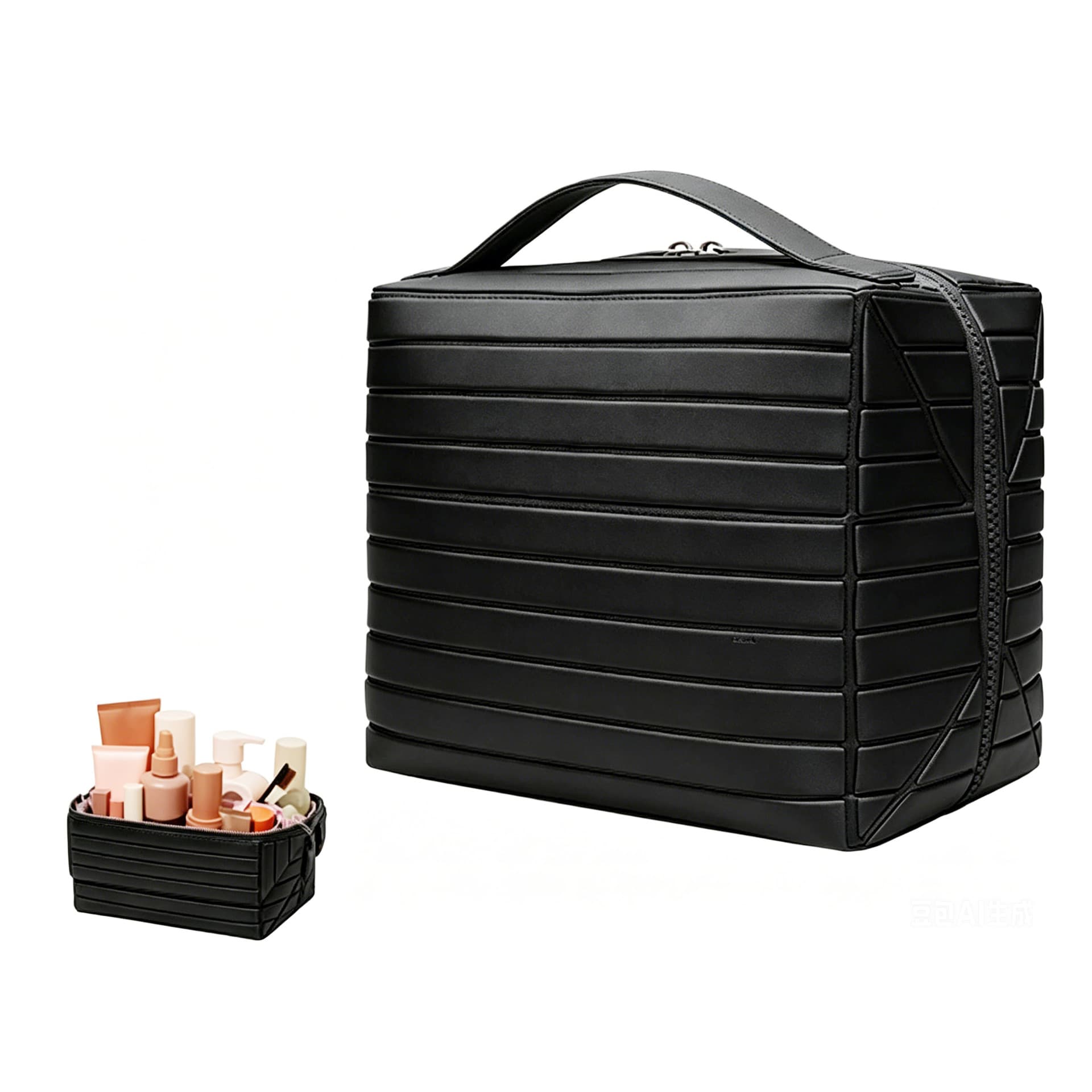 Foldable Standing Makeup Bag With Large Capacity And Multiple Compartments, Portable Toiletry Bag, Travel Skincare Products, Cosmetics Storage Bag