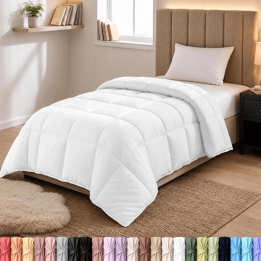 Bedding Duvet Insert, Twin Comforter 64 X 88 Inches, White