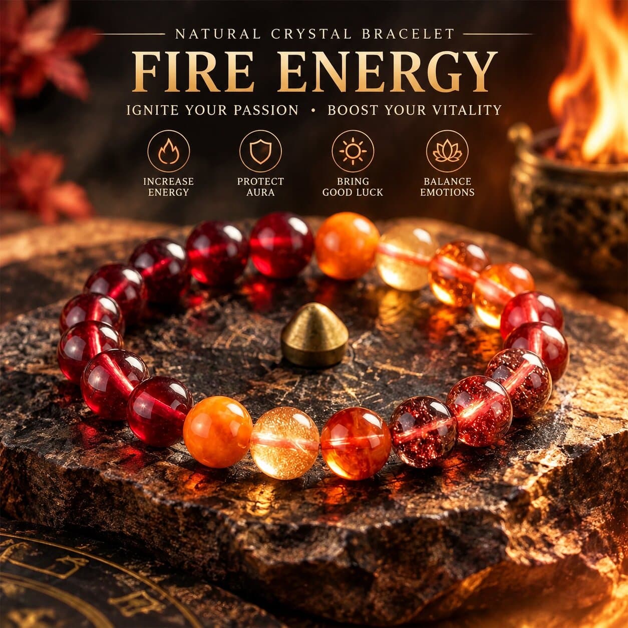 Red Garnet Healing Crystal Bracelet Energy  Passion Gemstones & Fine Jewelry For Feng Shui And Fortune