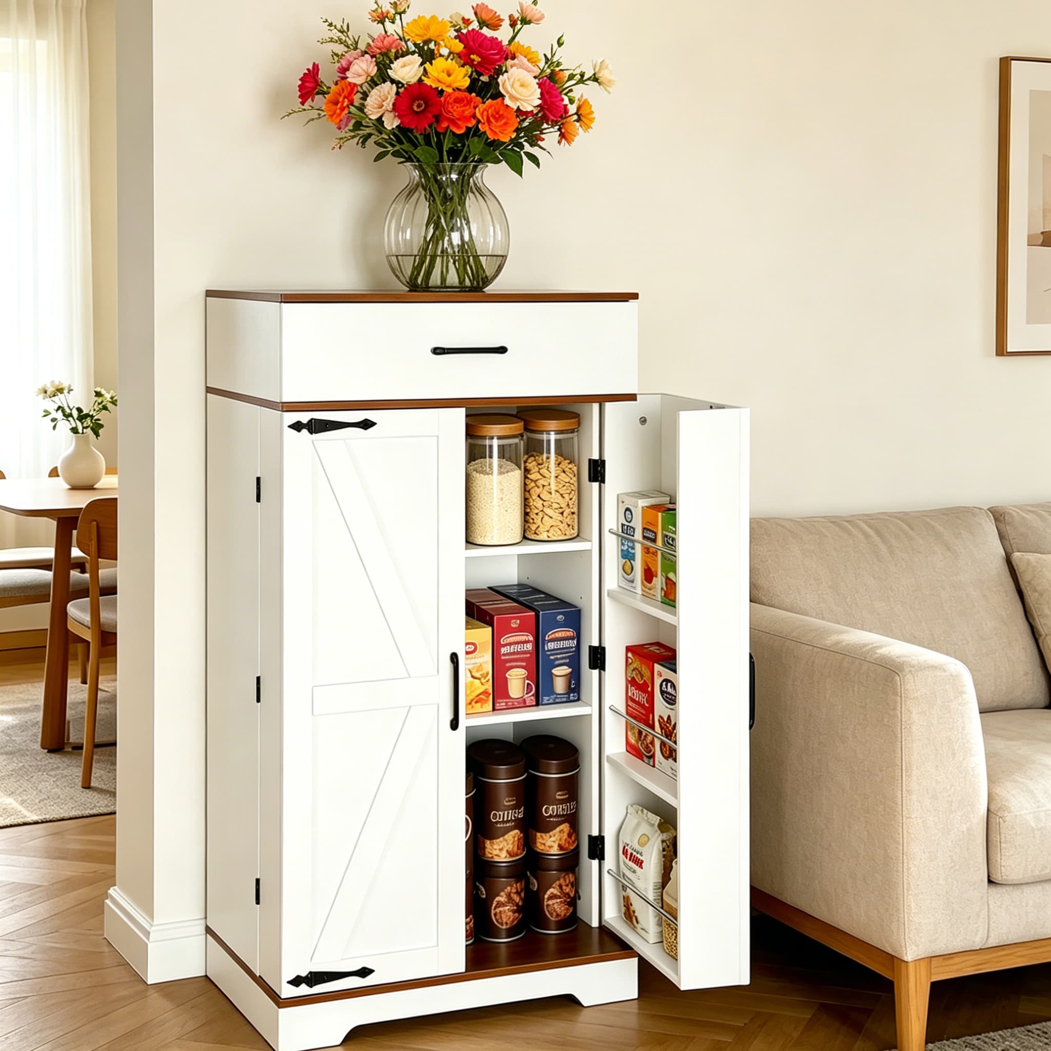 Kitchen Storage Farmhouse Storage Cabinet 47' Kitchen Pantry