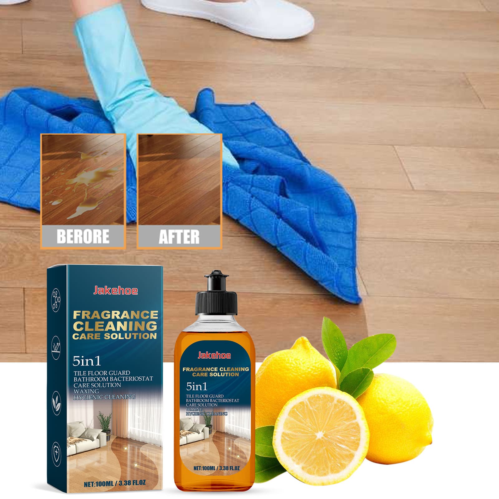Floor Cleaner 1 0 0ml-box, Household Floor Tile Care, Clean And Glossy, Stain Removal, Fragrance Retention Cleaning Solution