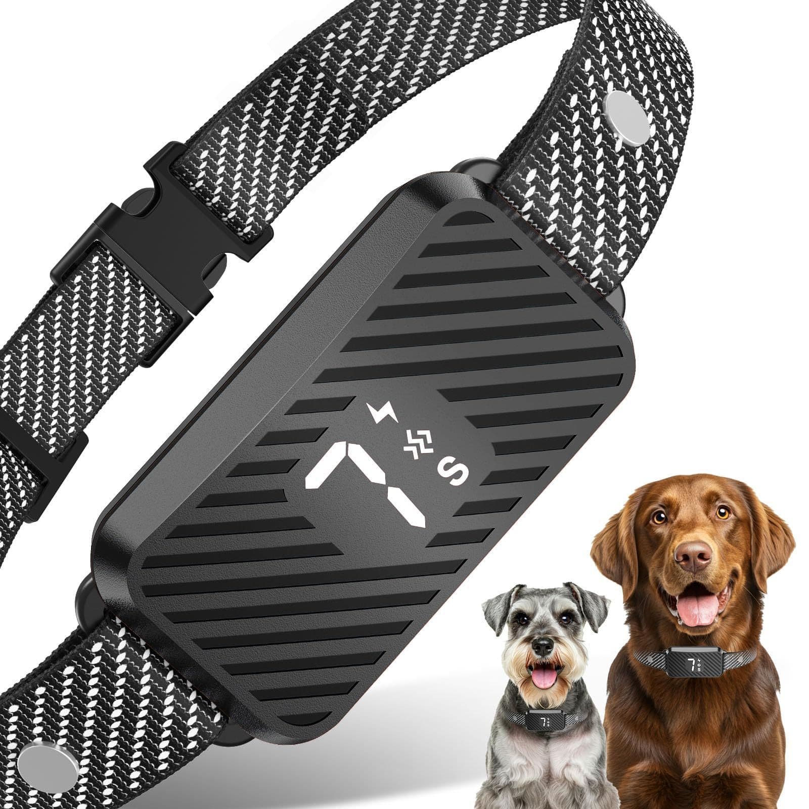 Dog Bark Collar For Large Medium Small Dogs, Effective No-Bark Collar, Smart Barking Collar, Rechargeable Bark Collar With 7 Sensitivity, 3 Modes, Waterproof, Frosted Black