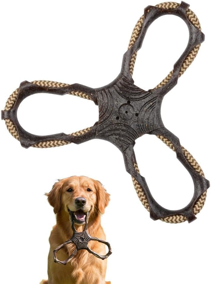 3 Way Doy Toys, Dog Tug Toy For Multiple Dogs, Dog Chew Toys, Black Durable Dog Tug Toy For Multiple Dogs, 3 Way Tug Of War Dog Toy, Dog Chew Toy Promotes Dental Health, Rubber Dog Toys