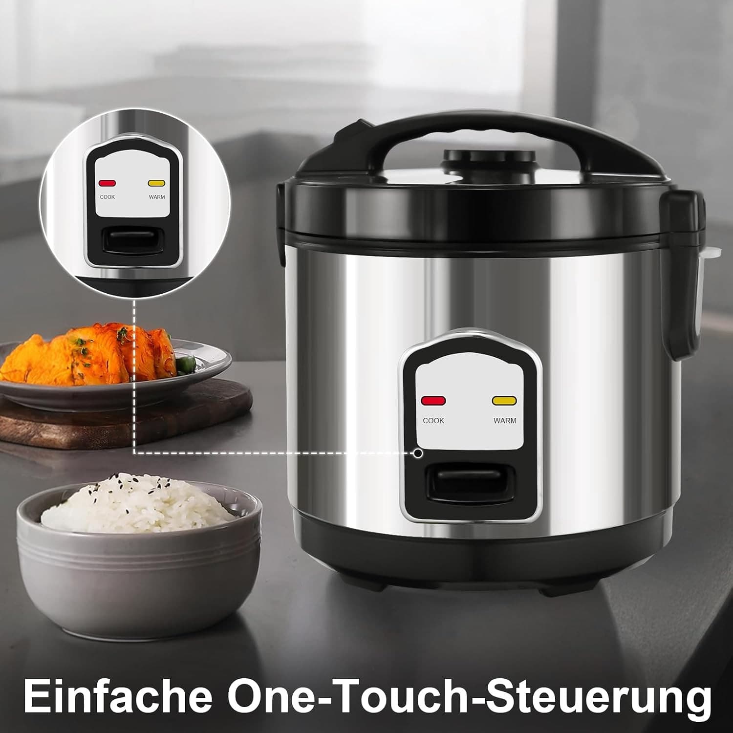 Electric Rice Cooker Steamer Soup Pot Non-stick Tray Kitchen Pot 1-2 People