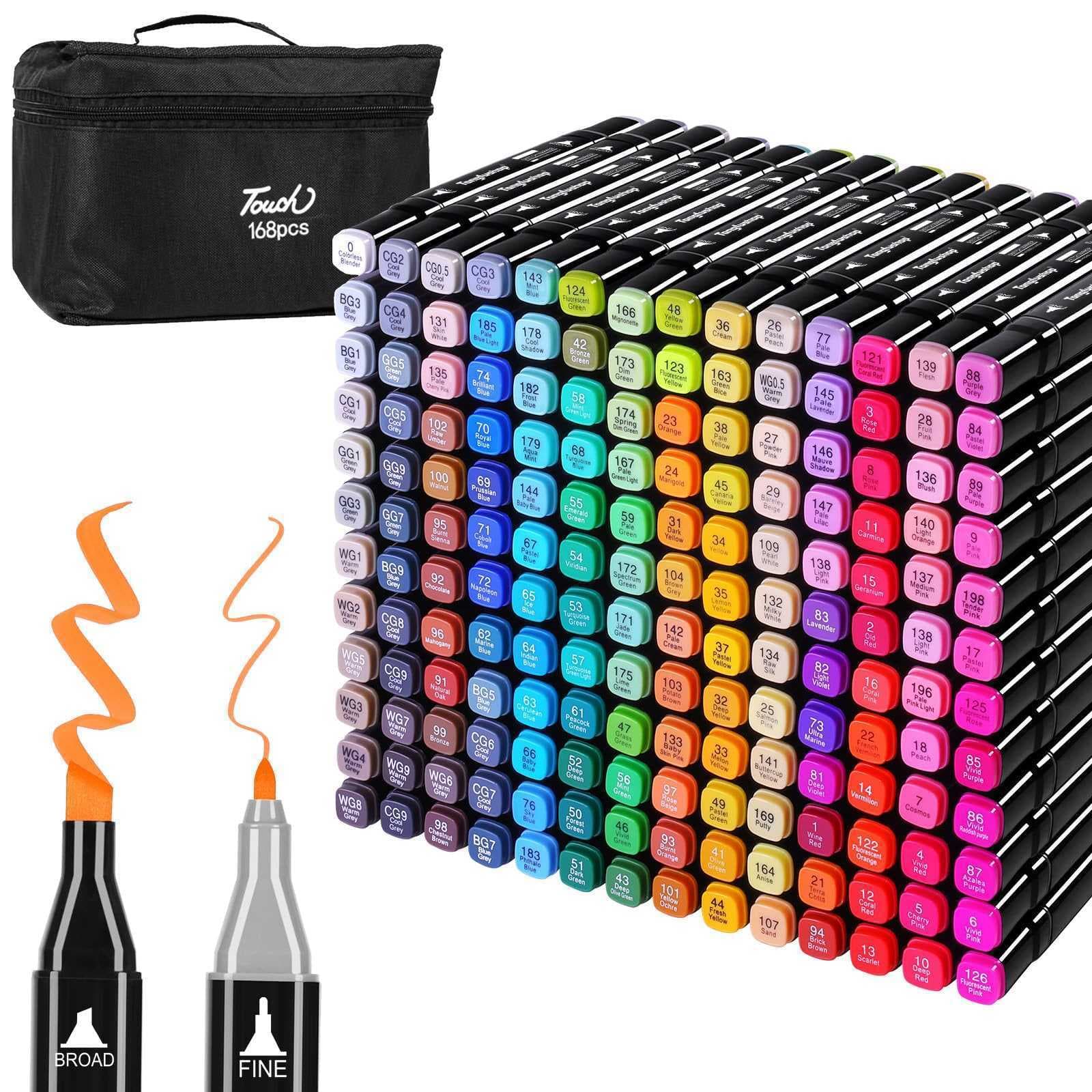 168 Colors Dual Tip Art Markers Color Pens Drawing Watercolour Kids & A Dult Gift