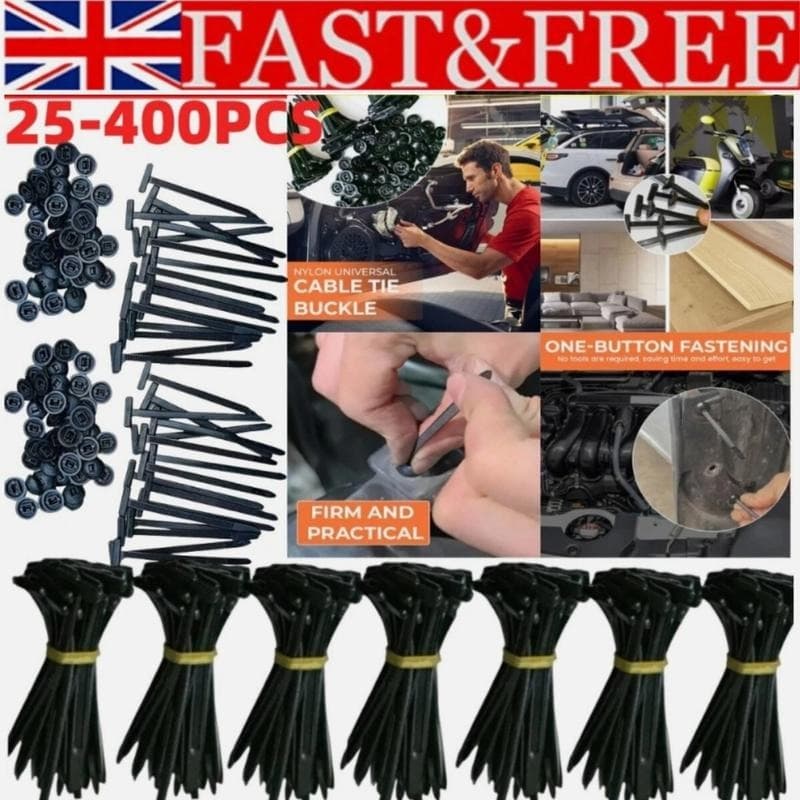 Nylon Universal Cable Tie Buckle,100-300 PCS Pin And Button Zip Ties Self-Locking