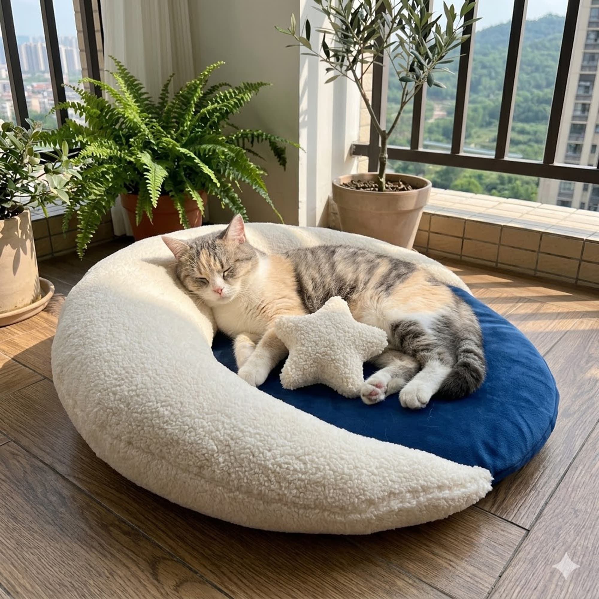 Pet Dog Circular Mattress Soft, Comfortable, Thick And Detachable