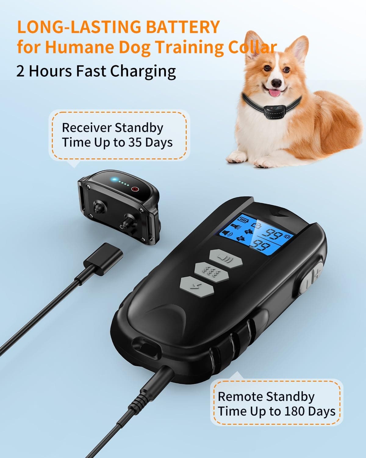 Dog Shock Collar With Remote Control, Waterproof Dog Training Collar Grey Adjustable Collar For 15-120 Lbs Dogs, 2000FT Range, IPX7 Waterproof, Rechargeable, Beep, Vibration, Static & Flashlight