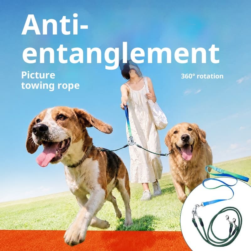 Anti-Tangle Dual Dog Leash