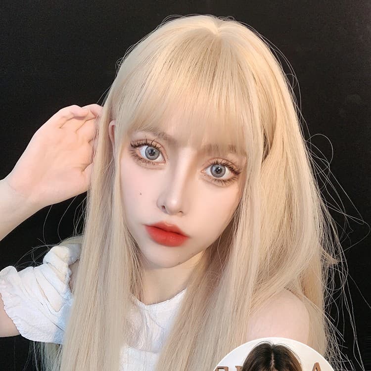 Long Straight Hair Cos Platinum Fashion