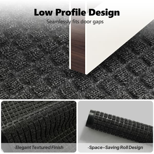 1PC Polypropylene Small Grid Composite Rubber Mat, Gray, 60x90x0.7cm, Kitchen & Home Anti-Fatigue Floor Mat