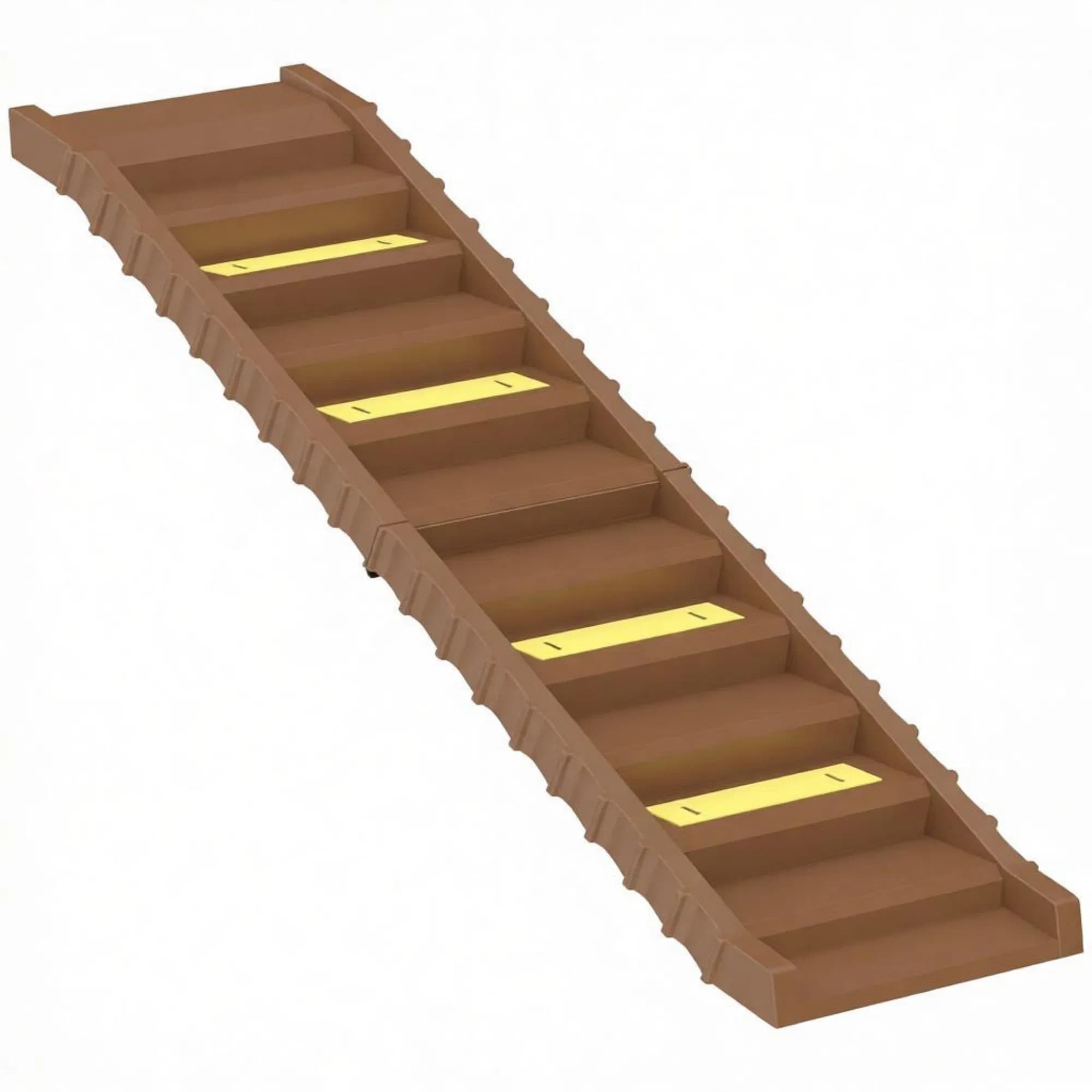 Brown Portable Dog Ramp Foldable Stairs for Medium Small Dogs to Get on Car Truck SUV