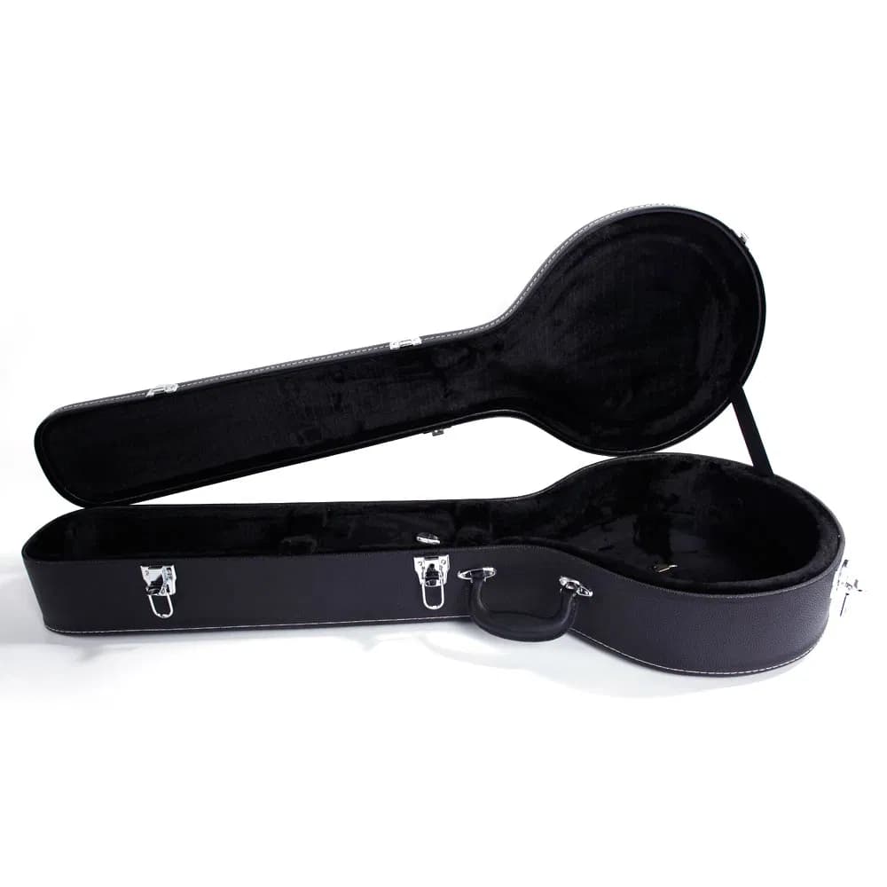 [Replace 48950444]5-String 6-String Microgroove Pattern Leather Wood Banjos Case Black