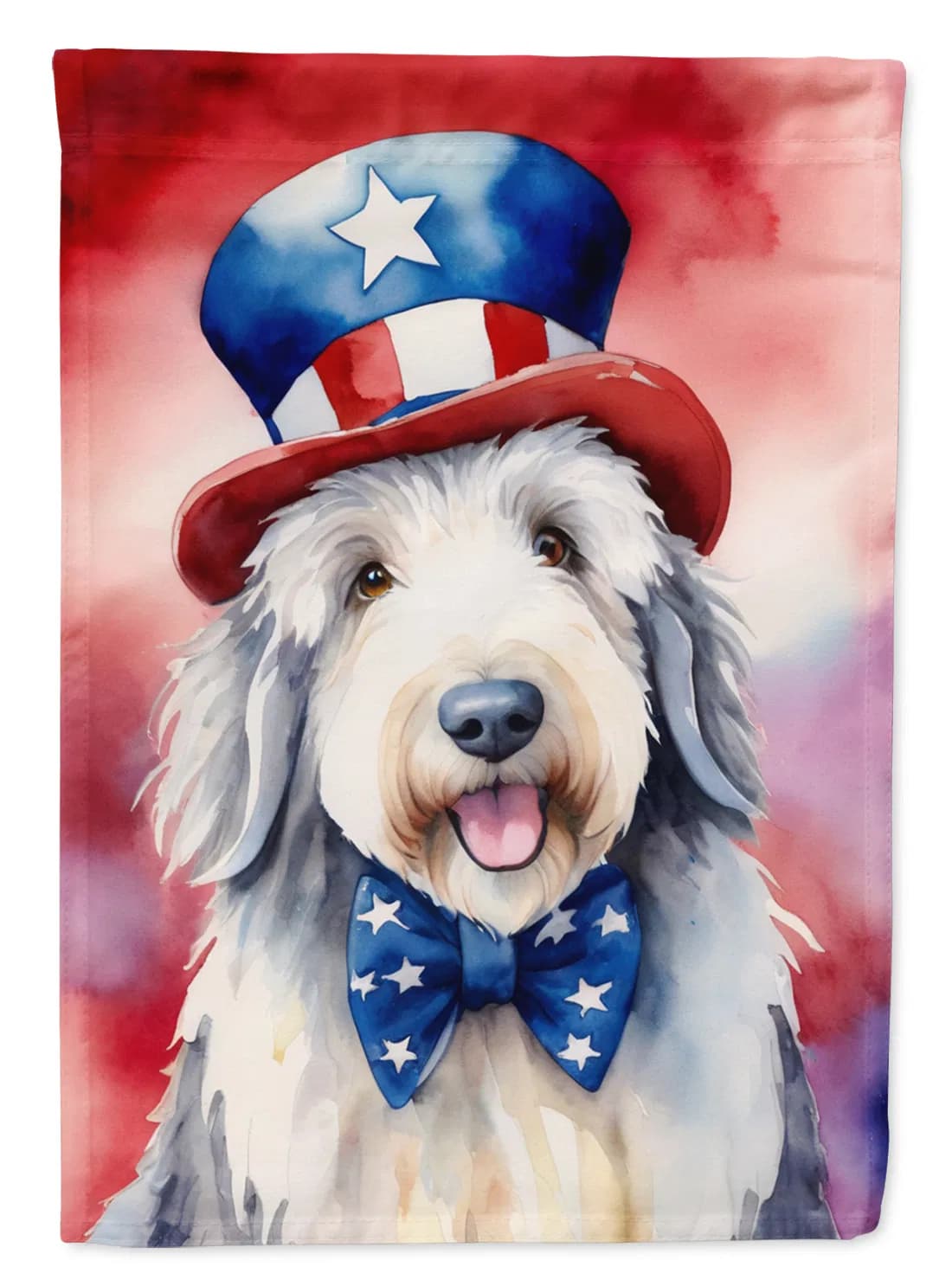 Old English Sheepdog Patriotic American Garden Flag Mailbox Flag Decorative Yard Flag Banner Outside Patio Artwork Yard Flower Beds, Garden Size, Multicolor