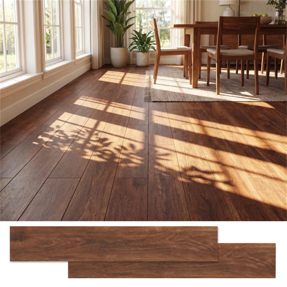 24-Pack Wood Look Vinyl Plank Flooring, 36 Sq.Ft Waterproof PVC Floor Tiles for Home