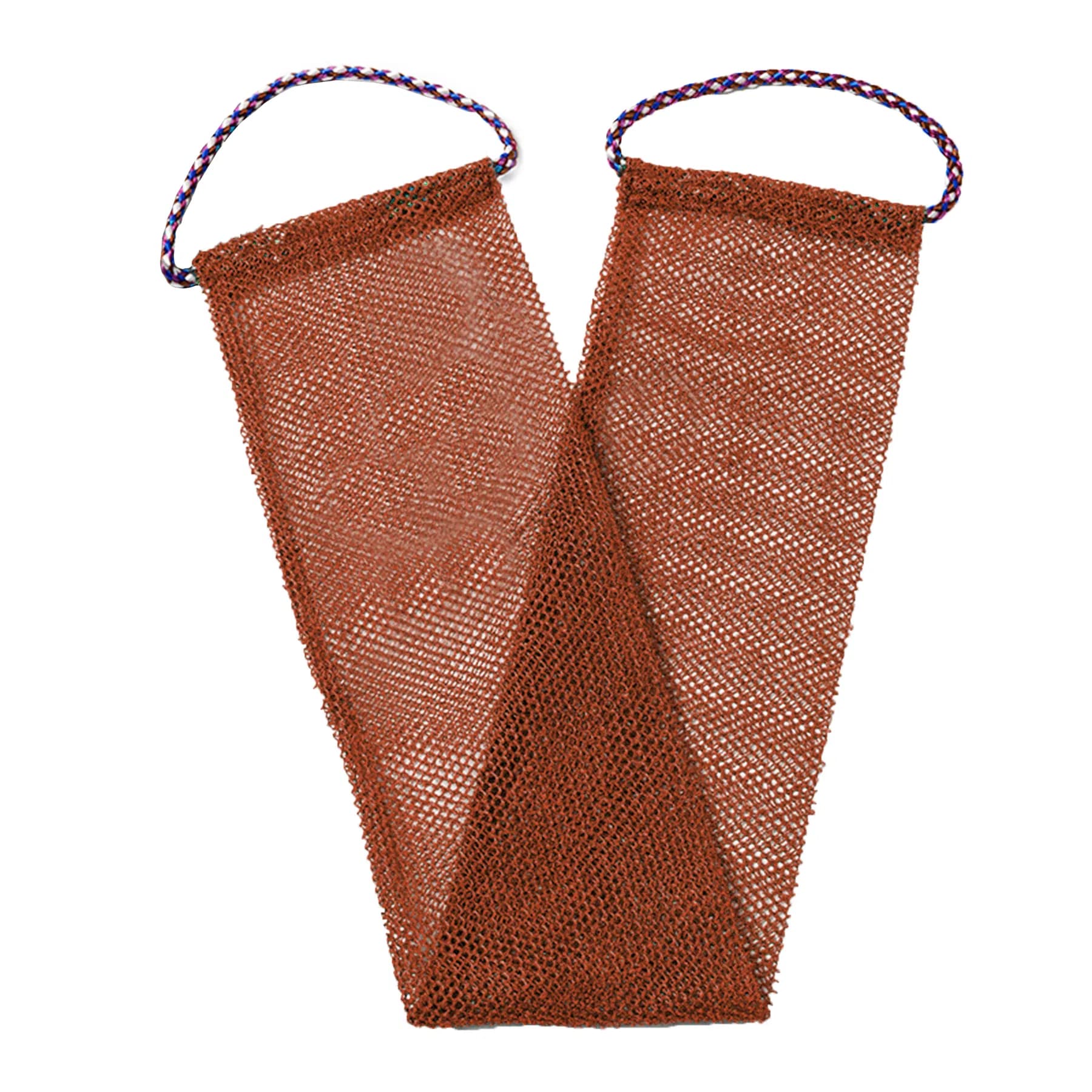 African exfoliating shower net with drawstring, deep cleansing for back and full body bathing, reusable skin-softening bath sponge net