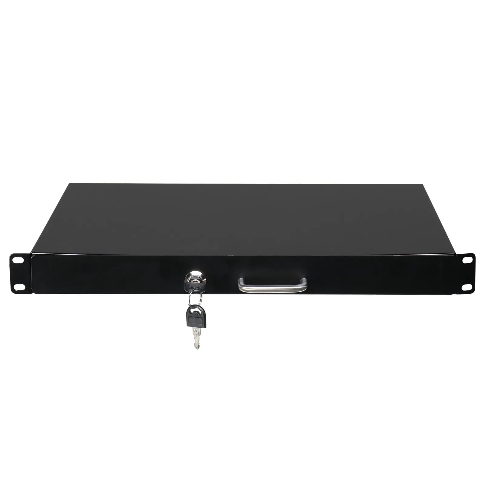[Do Not Sell on Amazon]19" 1U Steel Plate DJ Drawer Equipment Cabinet with Keys Black