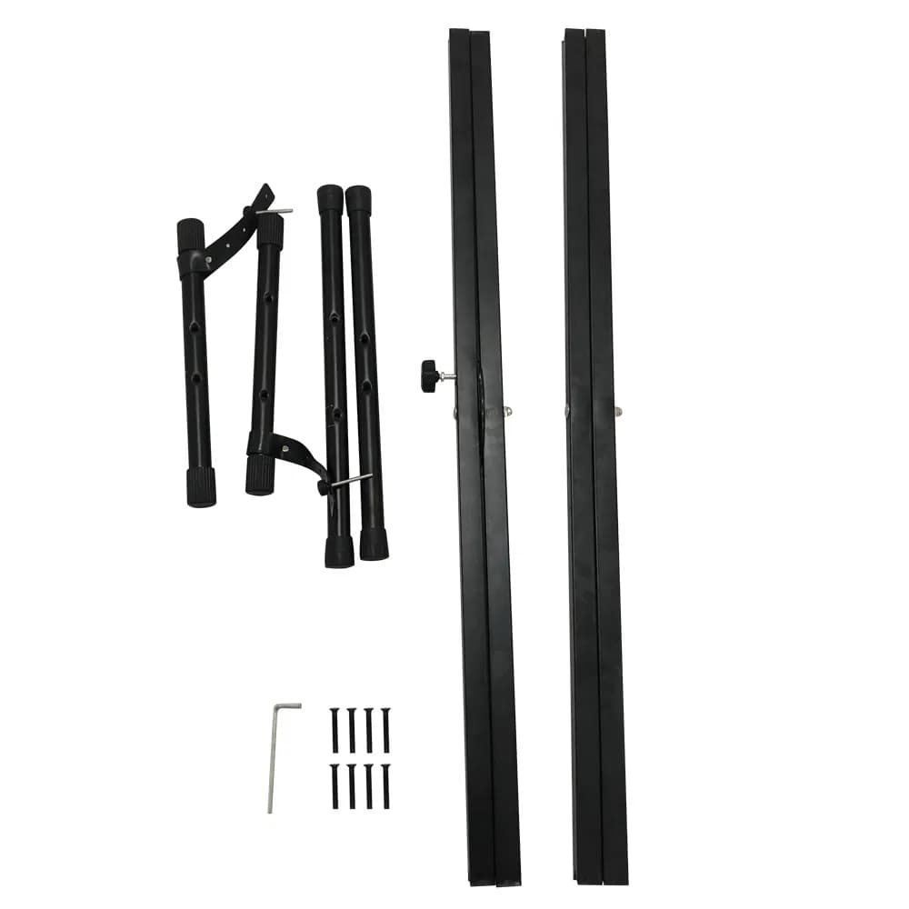 Dual-tube X-Shape Keyboard Stand + Adjustable Folding Piano Bench Stool Seat Black