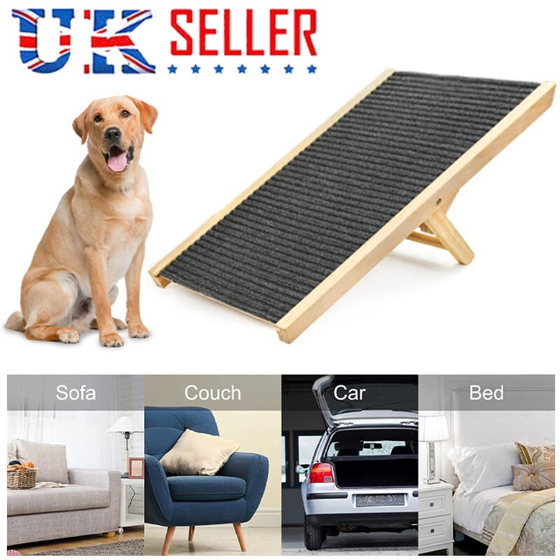 Dog Stair Foldable Non-Slip Pet Ramp Adjustable Heights Ladder For Car Sofa Bed