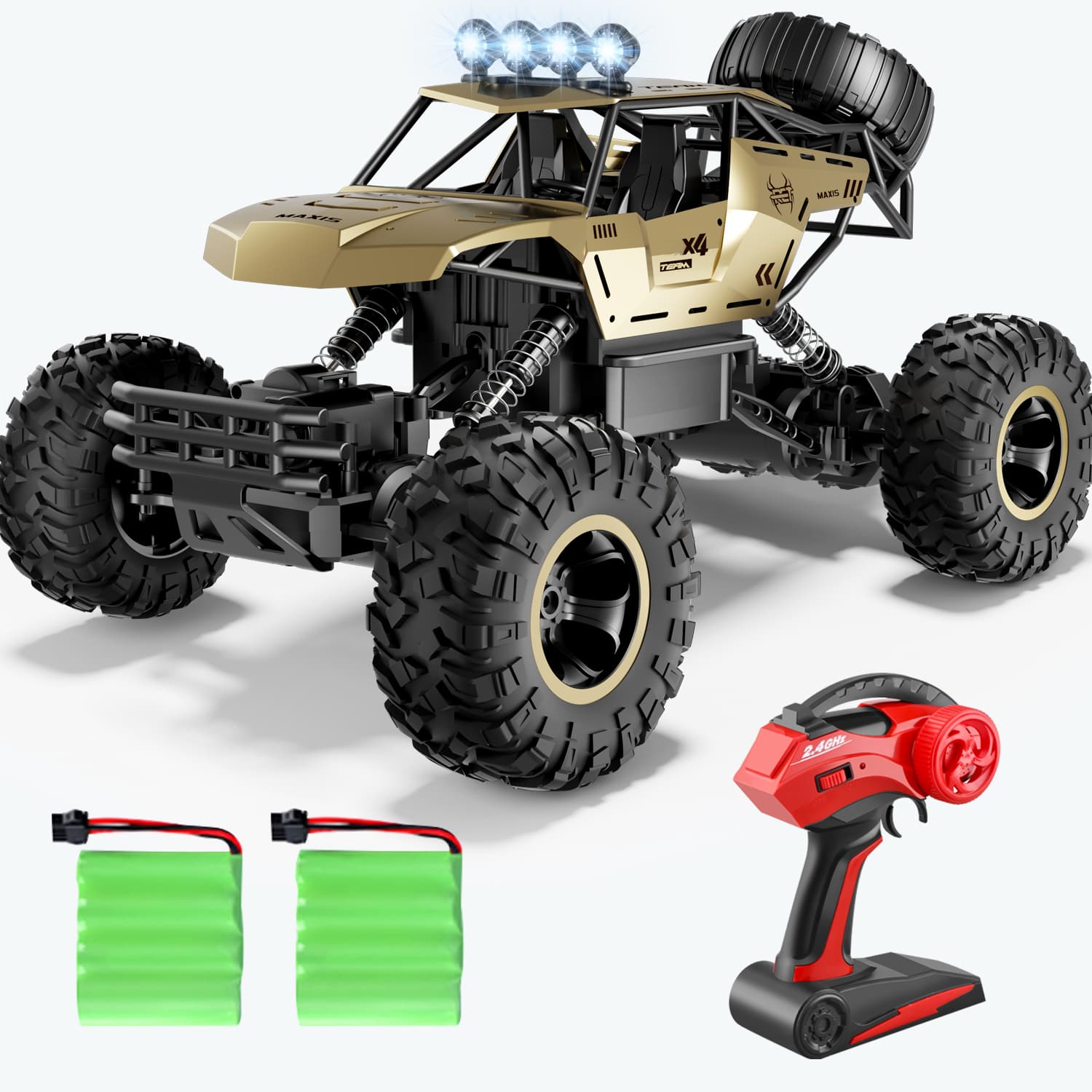 TEMU,TK Can't Sale. UK Rc Car Rock Crawler Rechargeable Off Road Truck 4WD , Metal Shell LED Headlights Remote Control Off Road Car Truck,Ship By Amazon Warehouse May Delay In The Tracking Number.