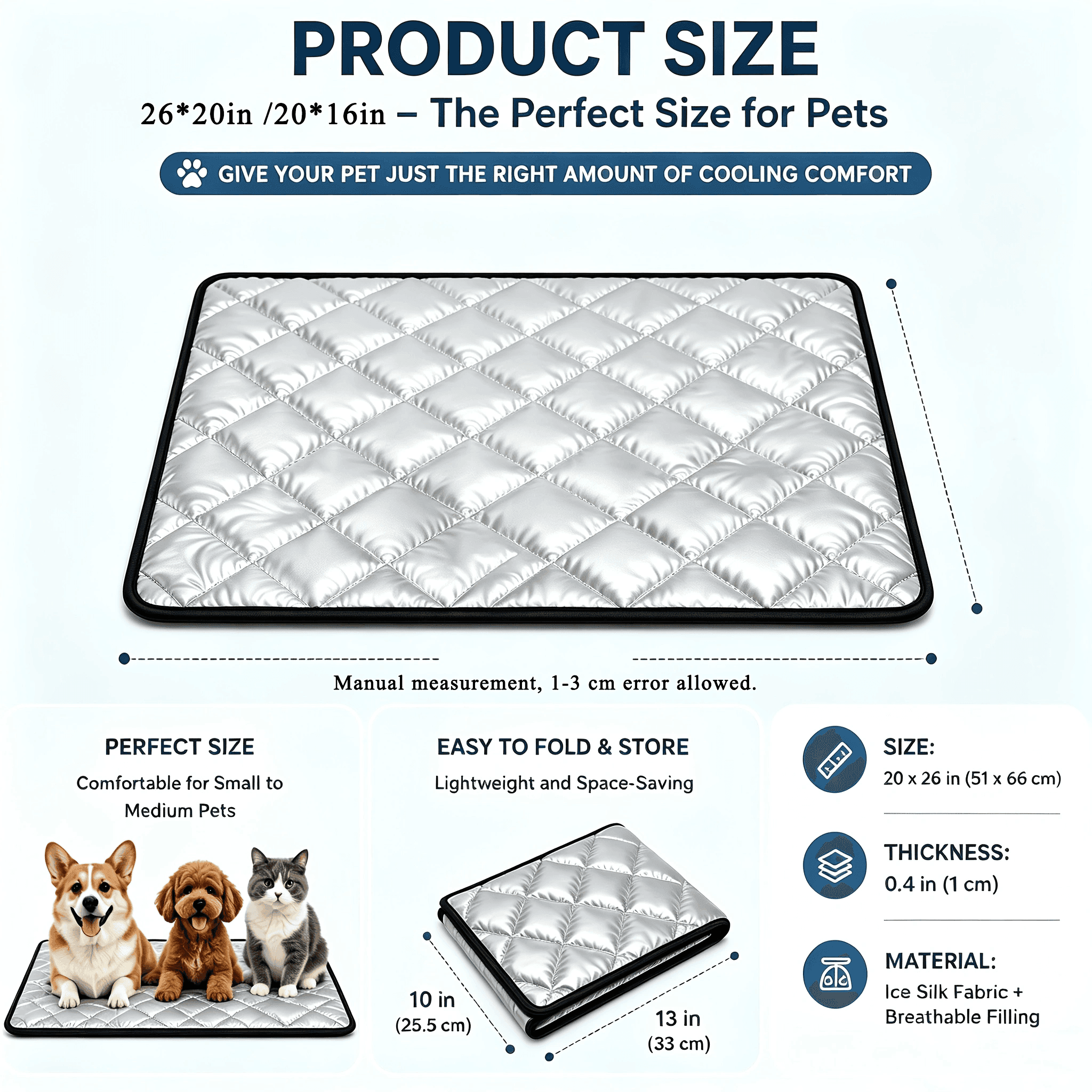 A Must-Have When Going Out.Multi-use Pet Pad, Waterproof, Machine Washable & Dirt Repellent For Dogs & Cats, Works For Various Scenarios