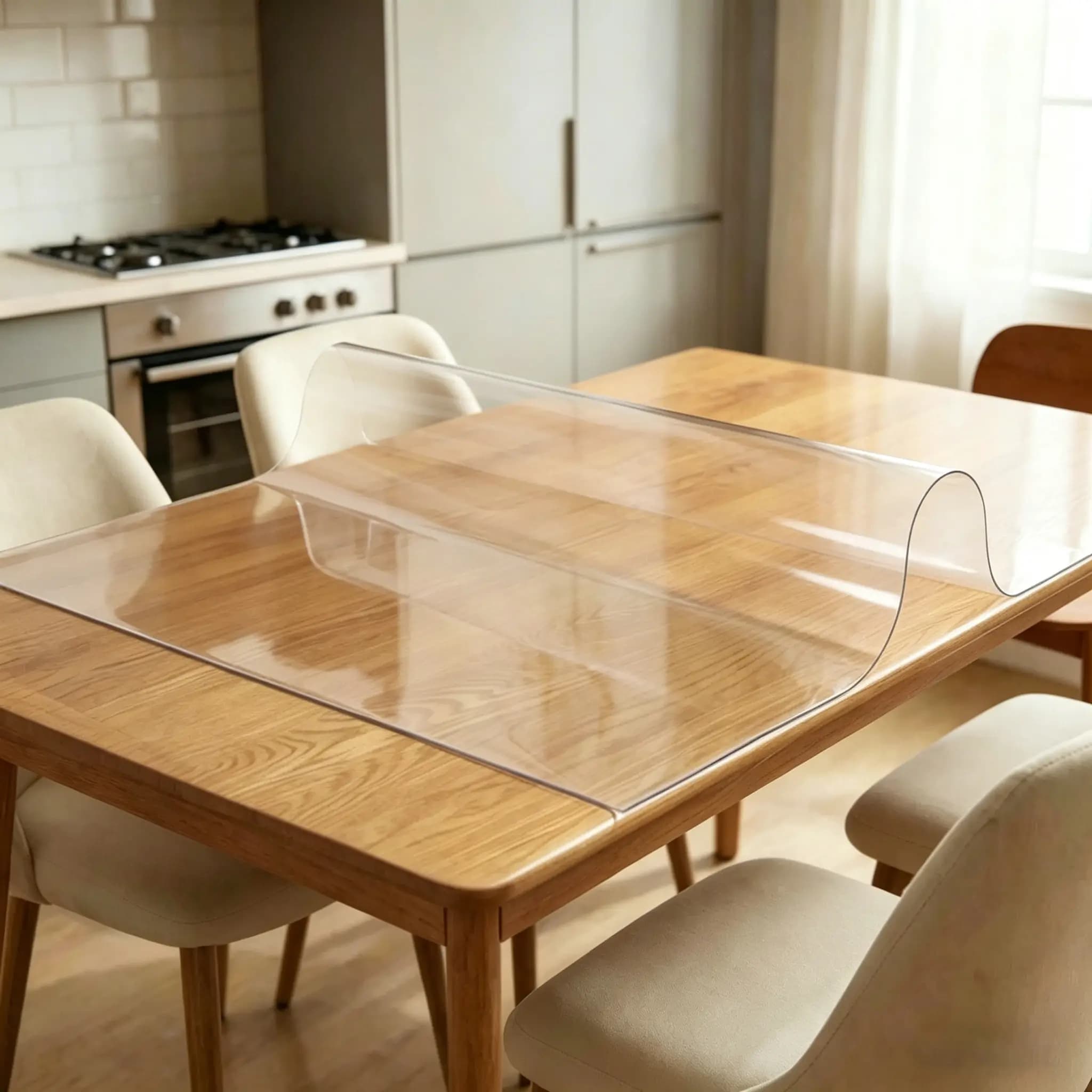 38x71Inch 1.5mm Thick Plastic Table Cover  Waterproof PVC Clear Table Protector Desk Protector Mat Writing Desk Pad For Desktop  Coffee & Dining Room Table