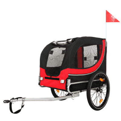 Large Folding Bike Trailer For Dogs  120LB Capacity All-Terrain Pet Carrier, Durable Steel Frame For Cycling, Jogging, Camping  Outdoor Adventures